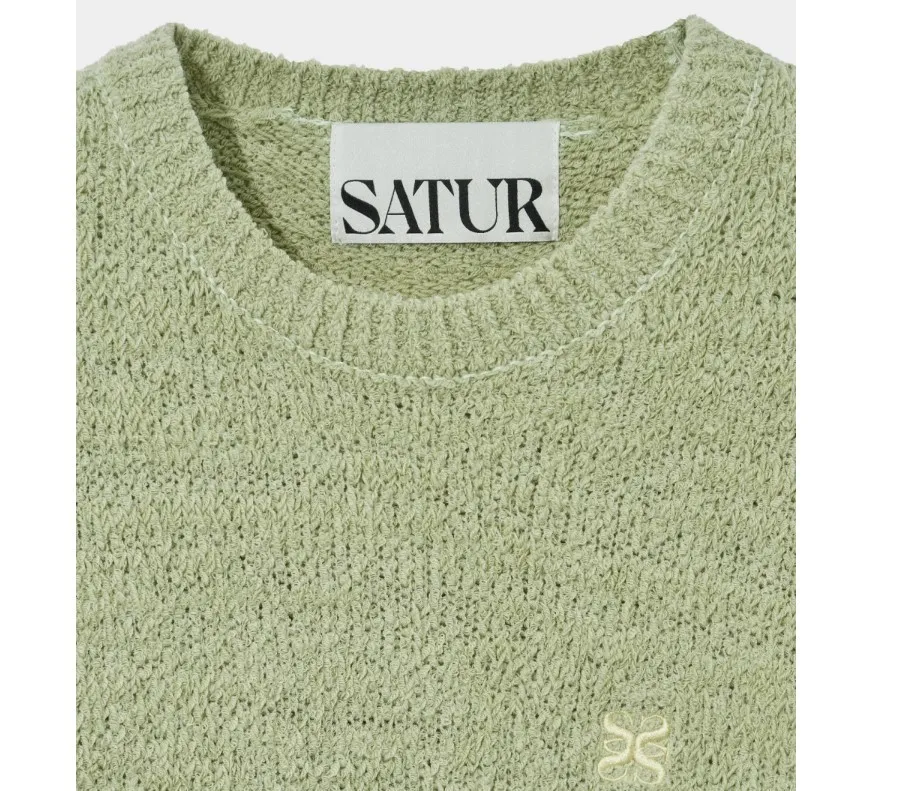 SATUR  |Unisex Street Style Long Sleeves Plain Logo Sweaters