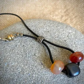 Shungite & Carnelian Rearview Mirror Dangle, Car Accessory