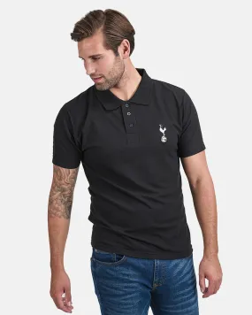 Spurs Mens Black Essential Polo Top