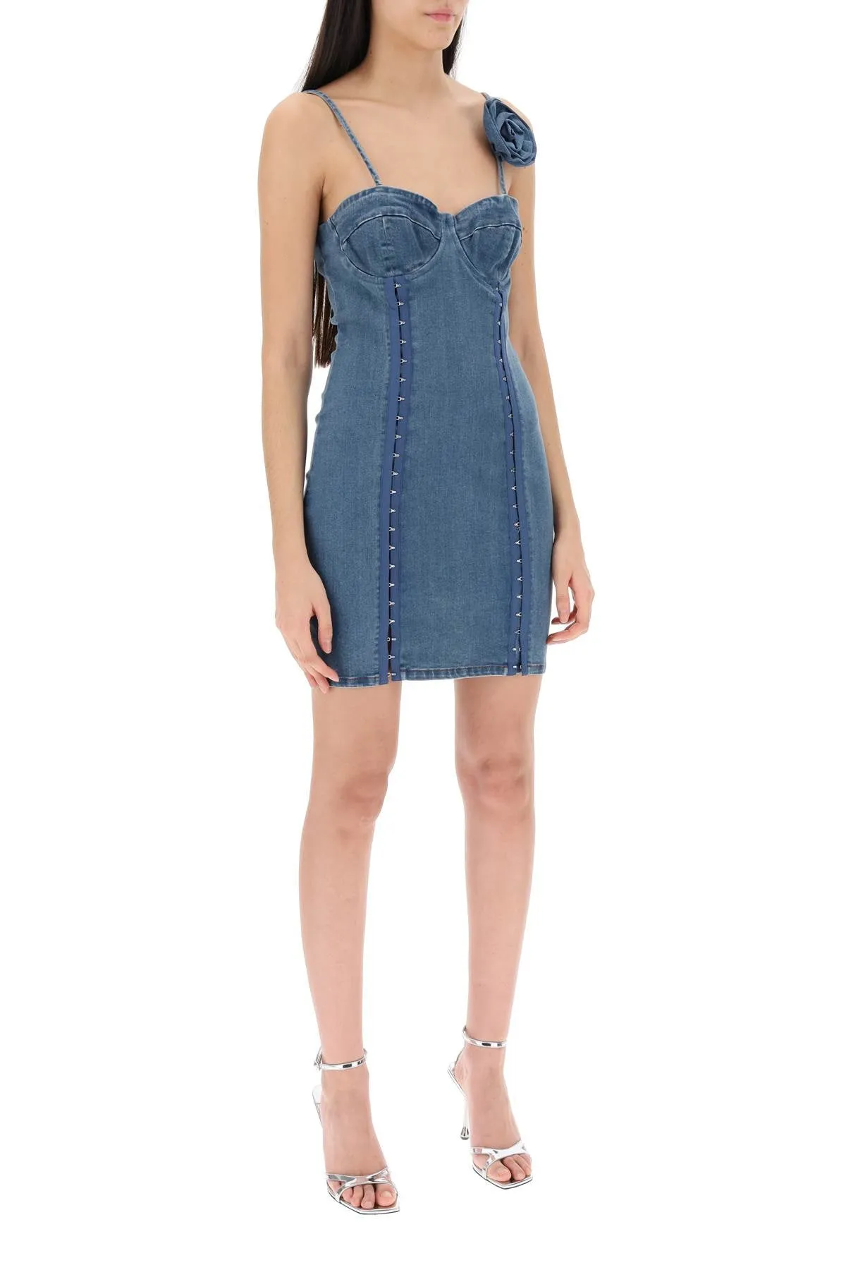 Stretch Denim Bustier Mini Dress