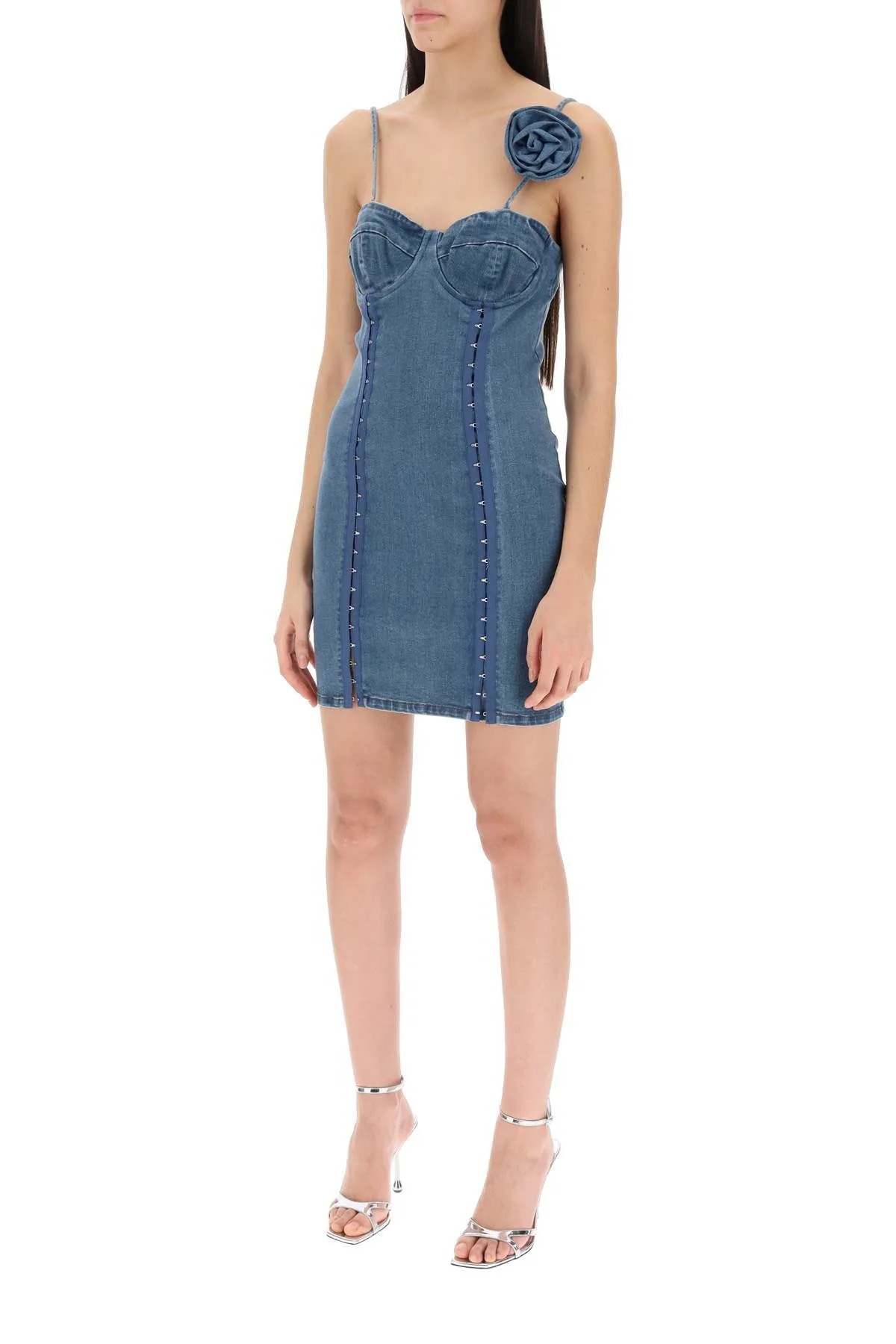 Stretch Denim Bustier Mini Dress