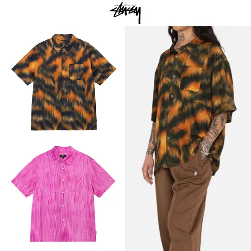 STUSSY  |Unisex Street Style Logo Skater Style Shirts