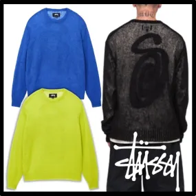 STUSSY  |Unisex Street Style Logo Skater Style Sweaters