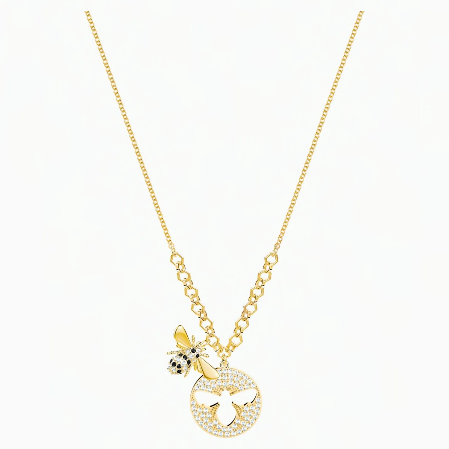 Swarovski LISABEL NECKLACE Bee Pendant, Yellow Gold Tone -5365641