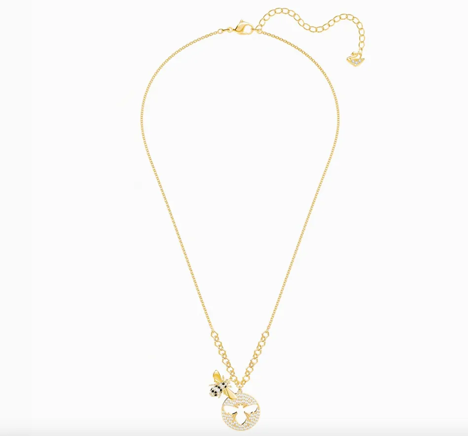 Swarovski LISABEL NECKLACE Bee Pendant, Yellow Gold Tone -5365641