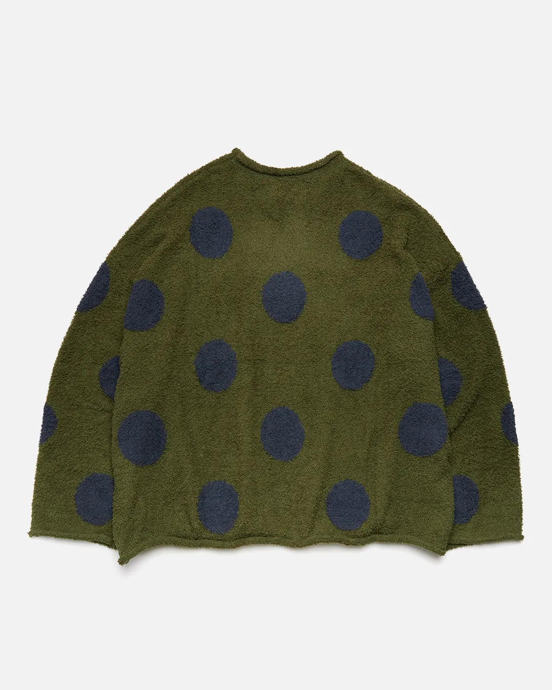 Teddy Fur Dot Sweater - Olive