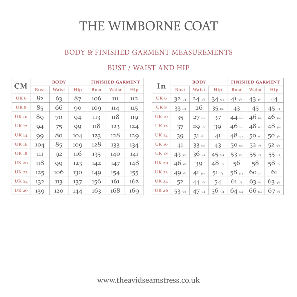 THE AVID SEAMSTRESS  The Wimborne Coat Sewing Pattern