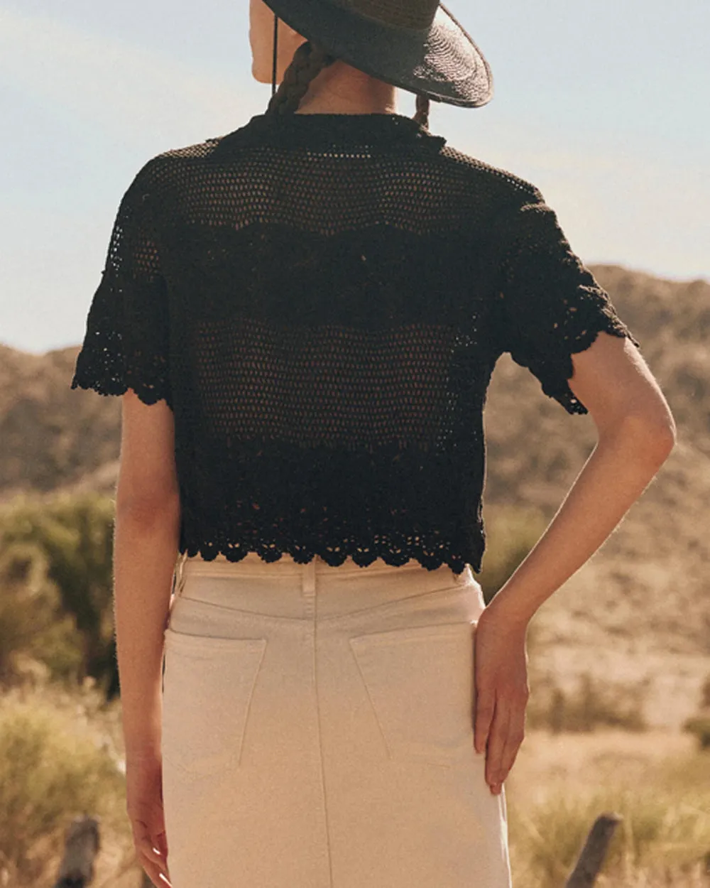 The Crochet Polo in Black