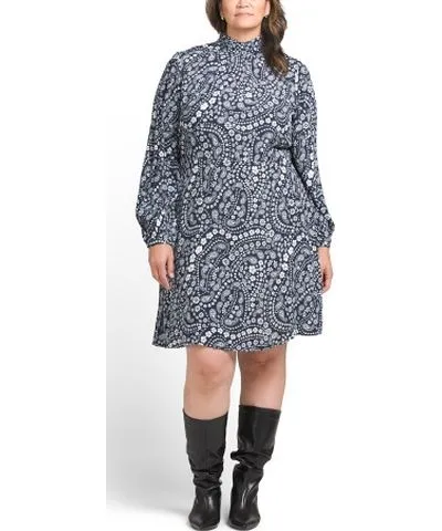 Tj Maxx Plus Robin Long Sleeve Short Dress For Women