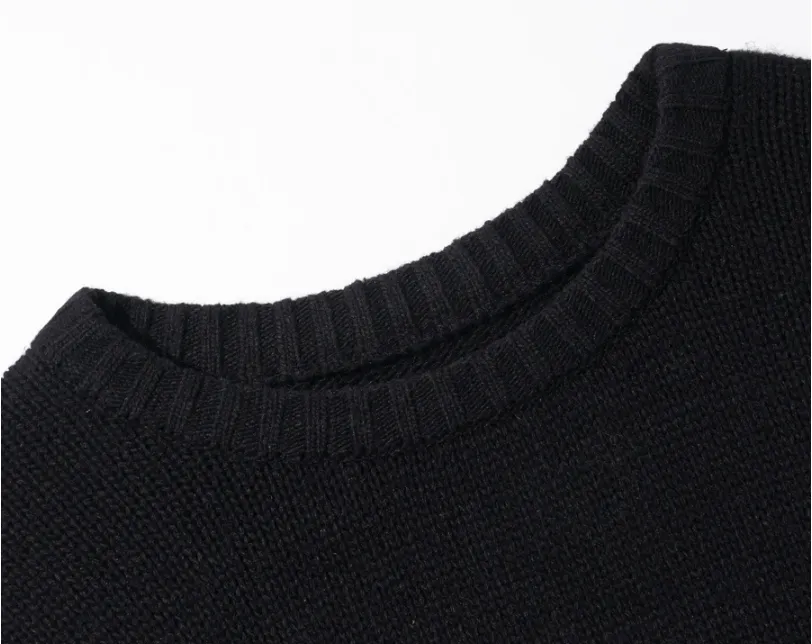 TWN  |Unisex Wool Street Style Long Sleeves Plain Sweaters