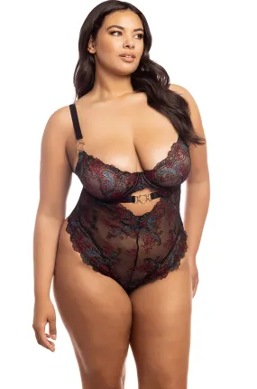 Unlined Underwire Embroidered Teddy