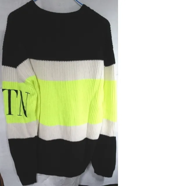 VALENTINO  |Crew Neck Stripes Wool Bi-color Long Sleeves Logo Luxury