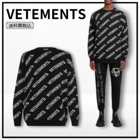 VETEMENTS  |Unisex Cashmere Street Style Long Sleeves Cotton Logo