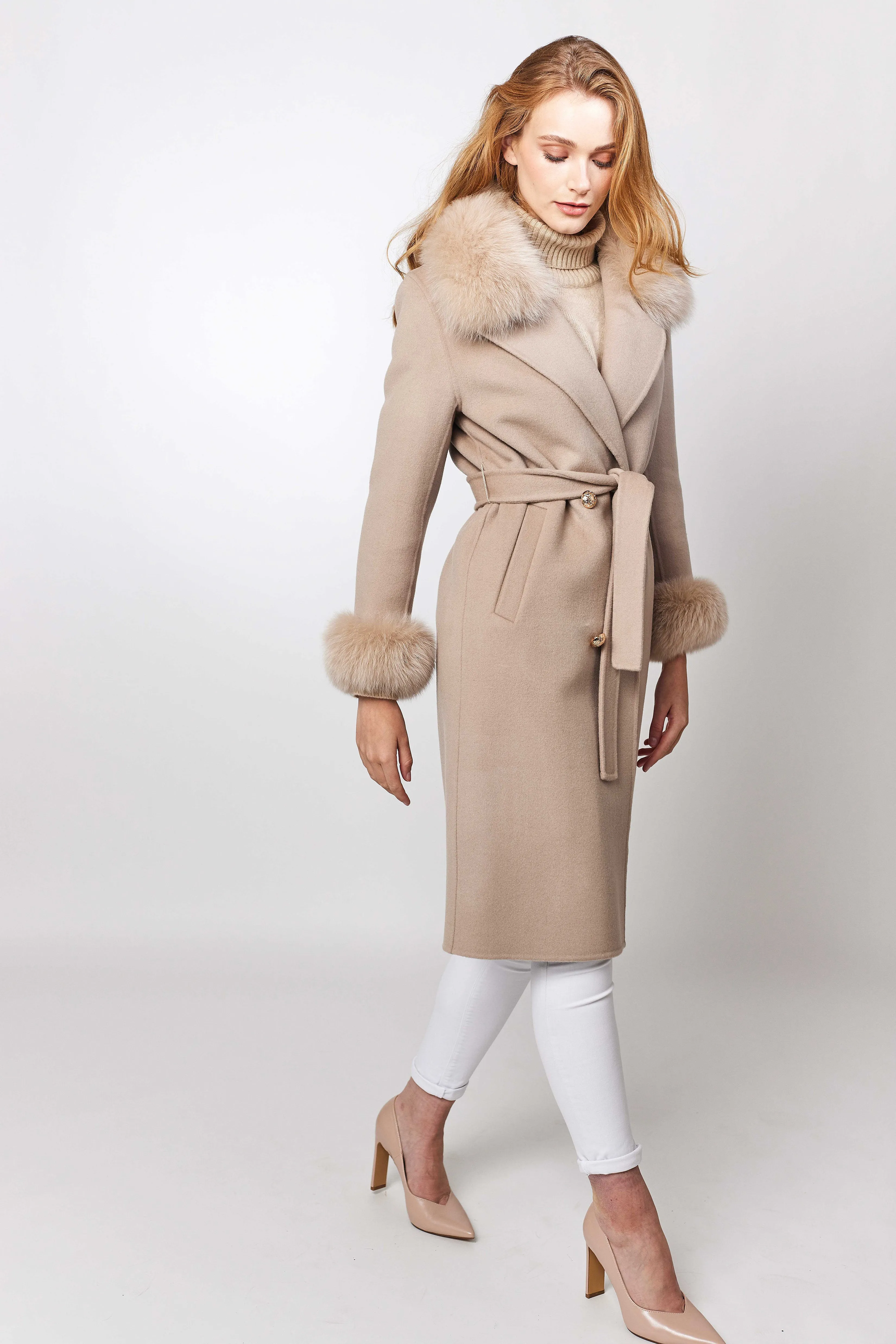 Victoire Cashmere Coat - Beige