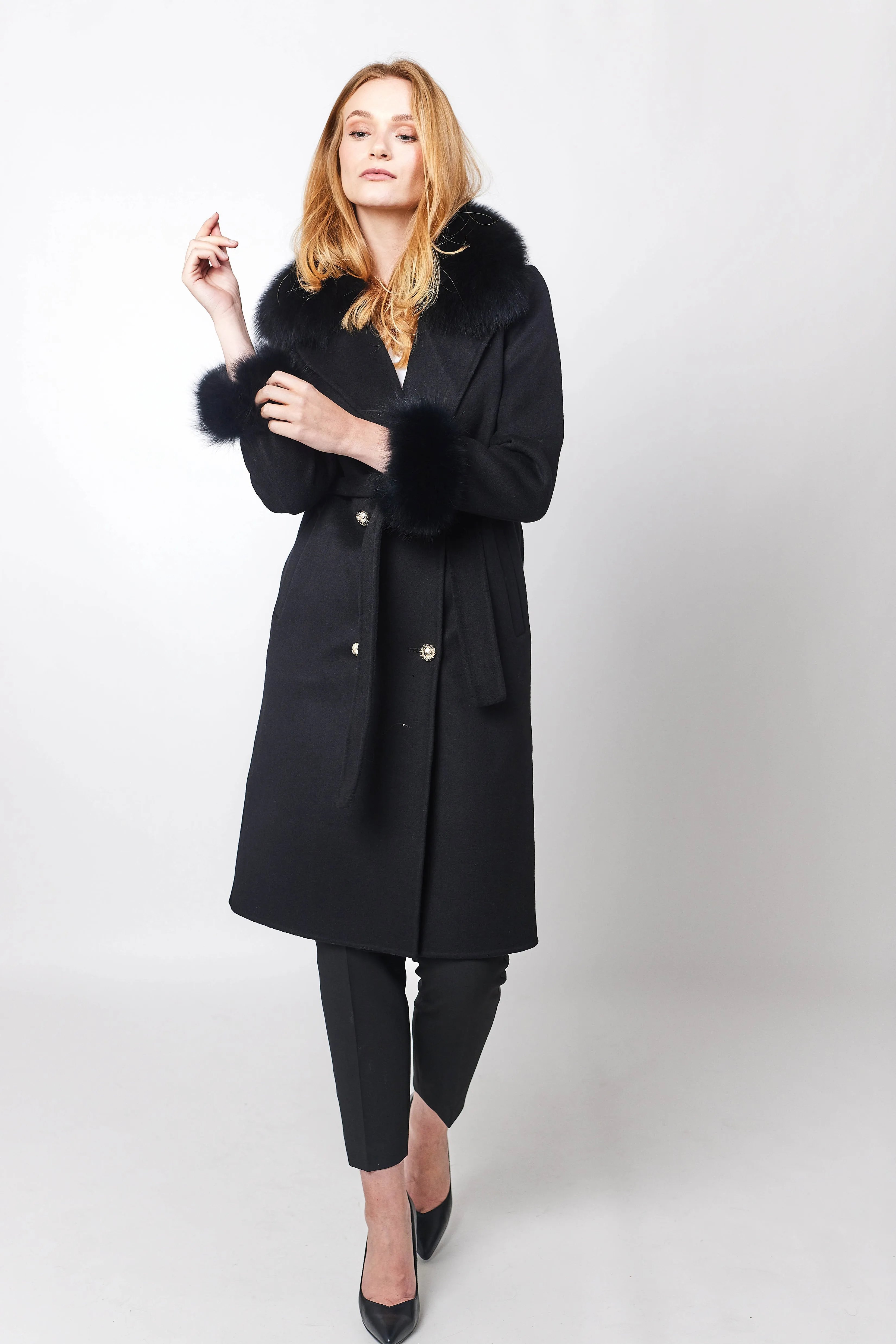 Victoire Cashmere Coat - Black