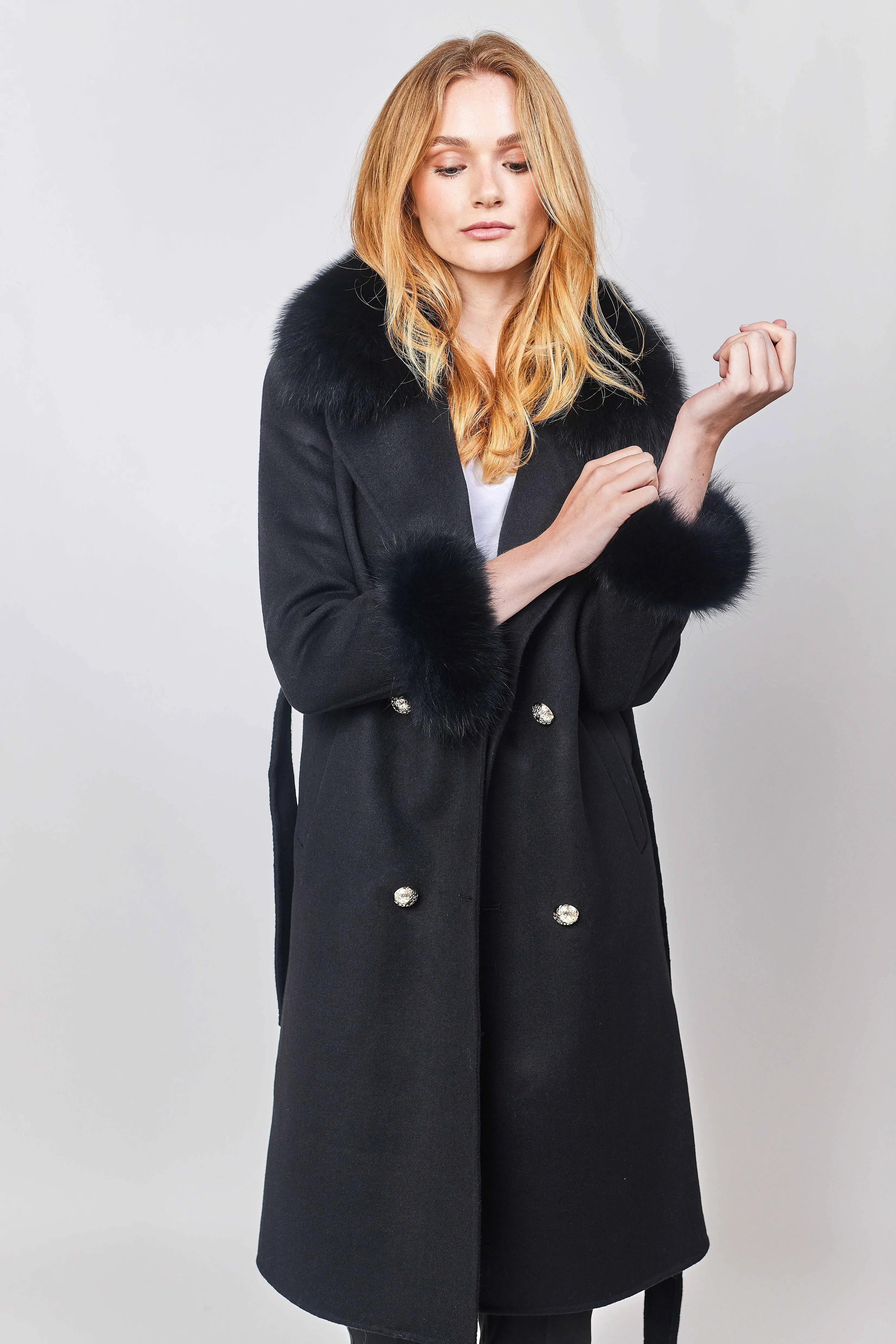 Victoire Cashmere Coat - Black