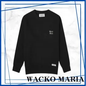 WACKO MARIA  |Crew Neck Wool Street Style Long Sleeves Logo Sweaters