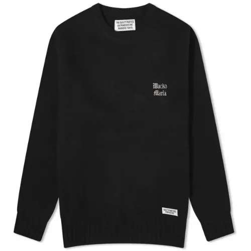 WACKO MARIA  |Crew Neck Wool Street Style Long Sleeves Logo Sweaters