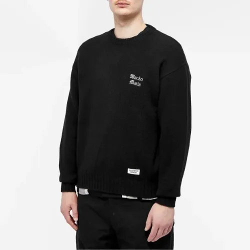 WACKO MARIA  |Crew Neck Wool Street Style Long Sleeves Logo Sweaters