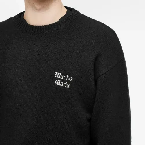 WACKO MARIA  |Crew Neck Wool Street Style Long Sleeves Logo Sweaters