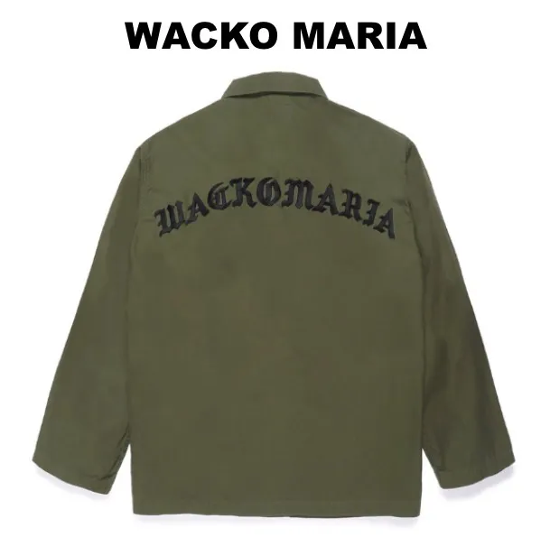 WACKO MARIA  |Street Style Long Sleeves Plain Cotton Logo Shirts