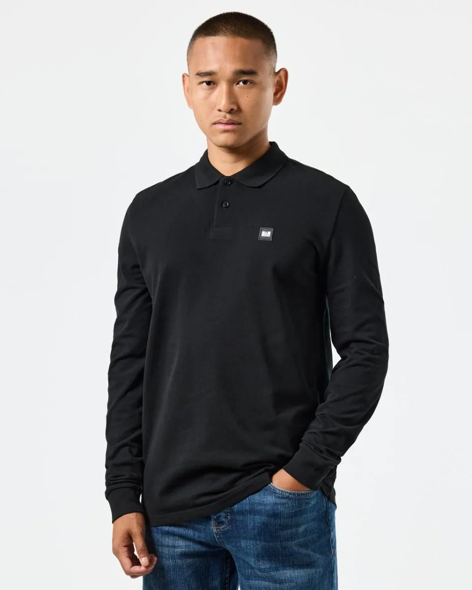 Weekend Offender Dice Long Sleeve Polo Shirt Black