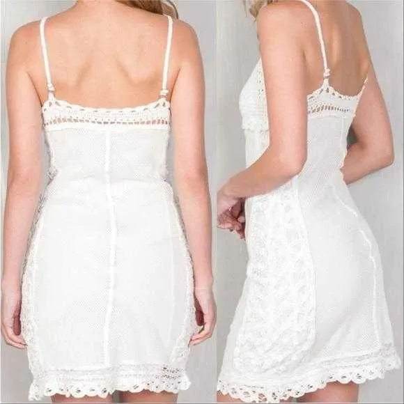 White Lace Crochet Dress