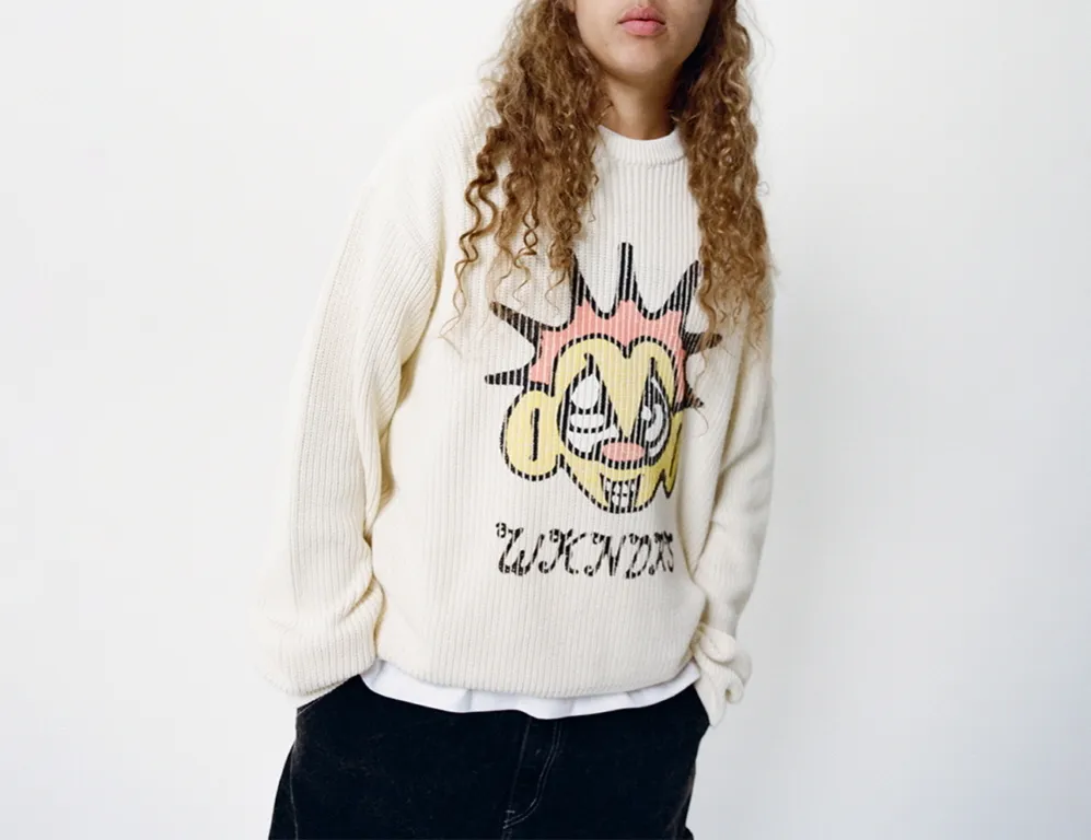 WKNDRS  |Unisex Street Style Long Sleeves Cotton Logo Sweaters