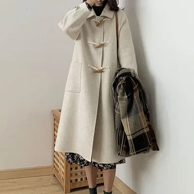 Women's Long Relaxed Fit Wool Coat