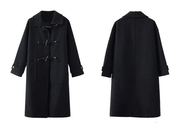 Women's Long Relaxed Fit Wool Coat