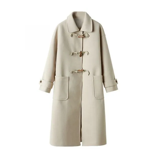 Women's Long Relaxed Fit Wool Coat