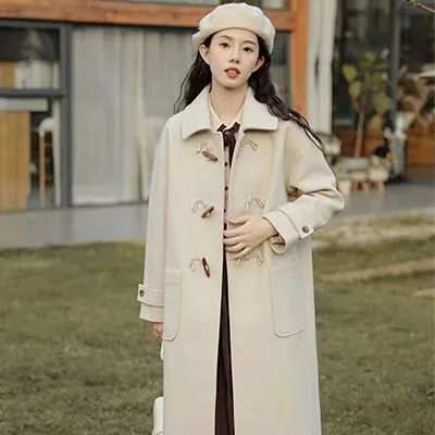 Women's Long Relaxed Fit Wool Coat