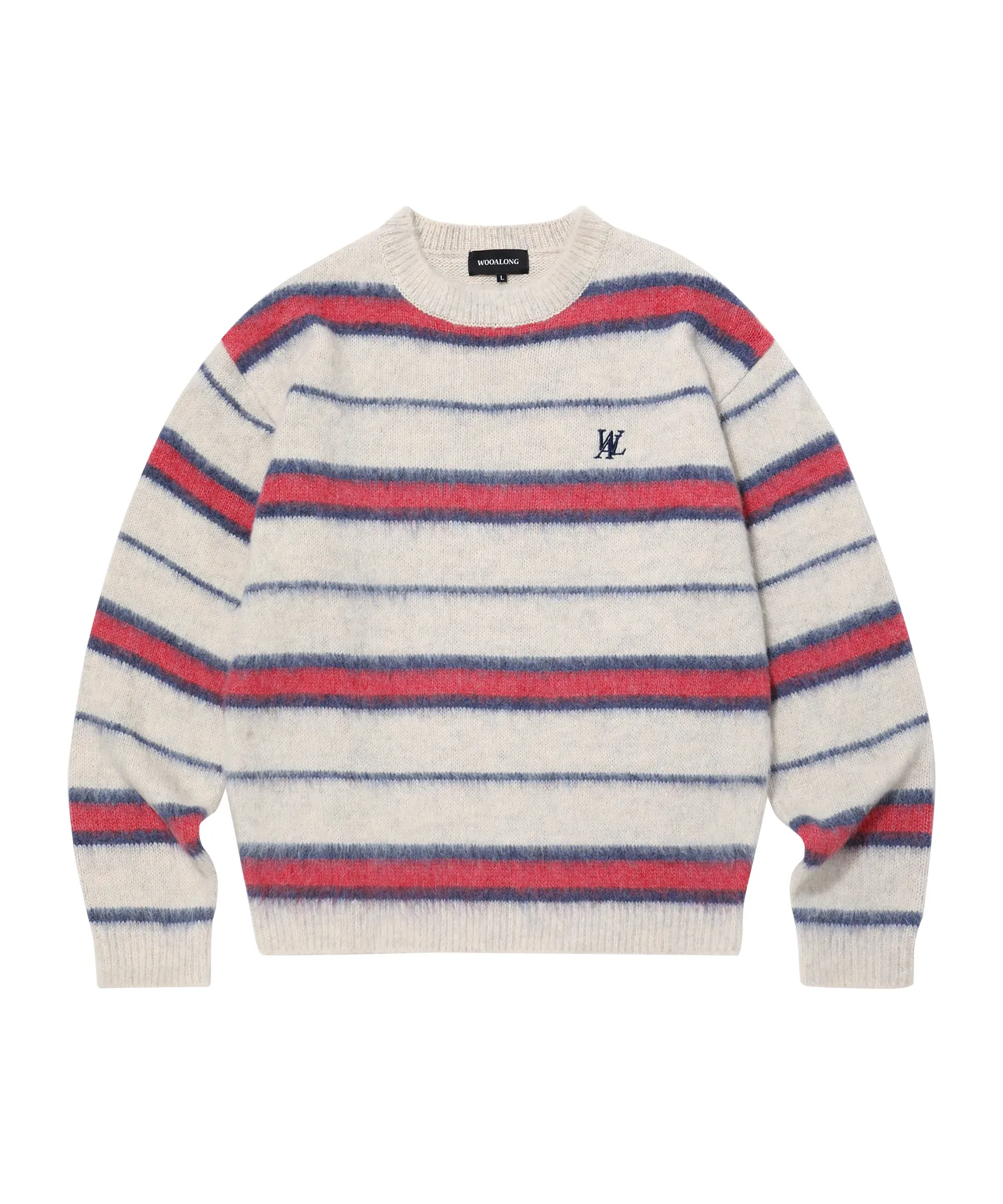 WOOALONG  |[WOOALONG]★ Signature hairy stripe knit